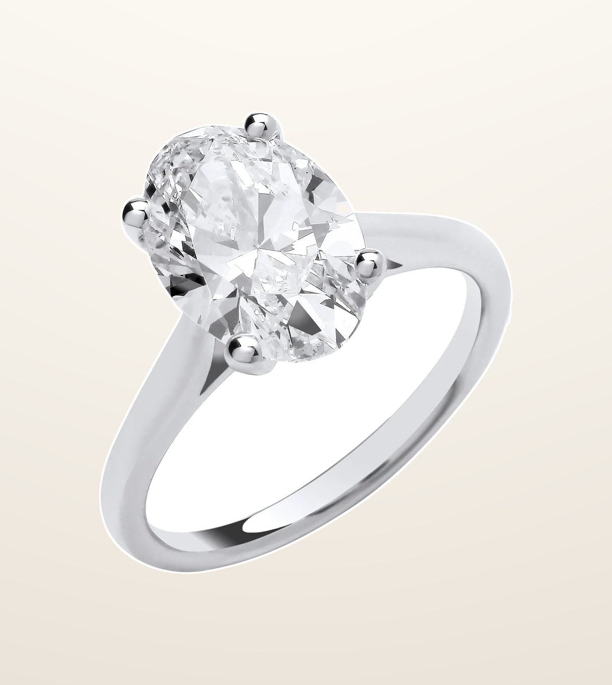 IT_ROLE:presentation_crop | 18ct White Gold 3.00ctw Oval Cut LAB GROWN Diamond Ring IGI Certified