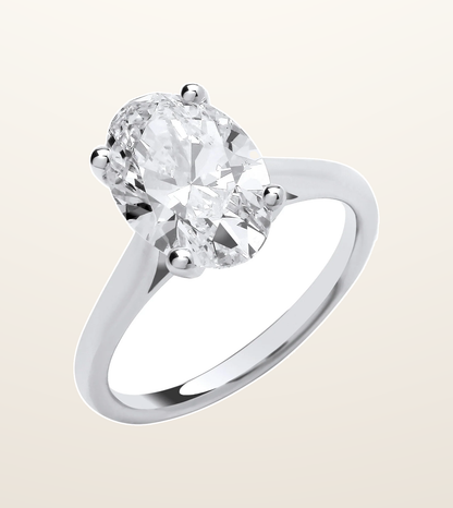 IT_ROLE:presentation_crop | 18ct White Gold 3.00ctw Oval Cut LAB GROWN Diamond Ring IGI Certified
