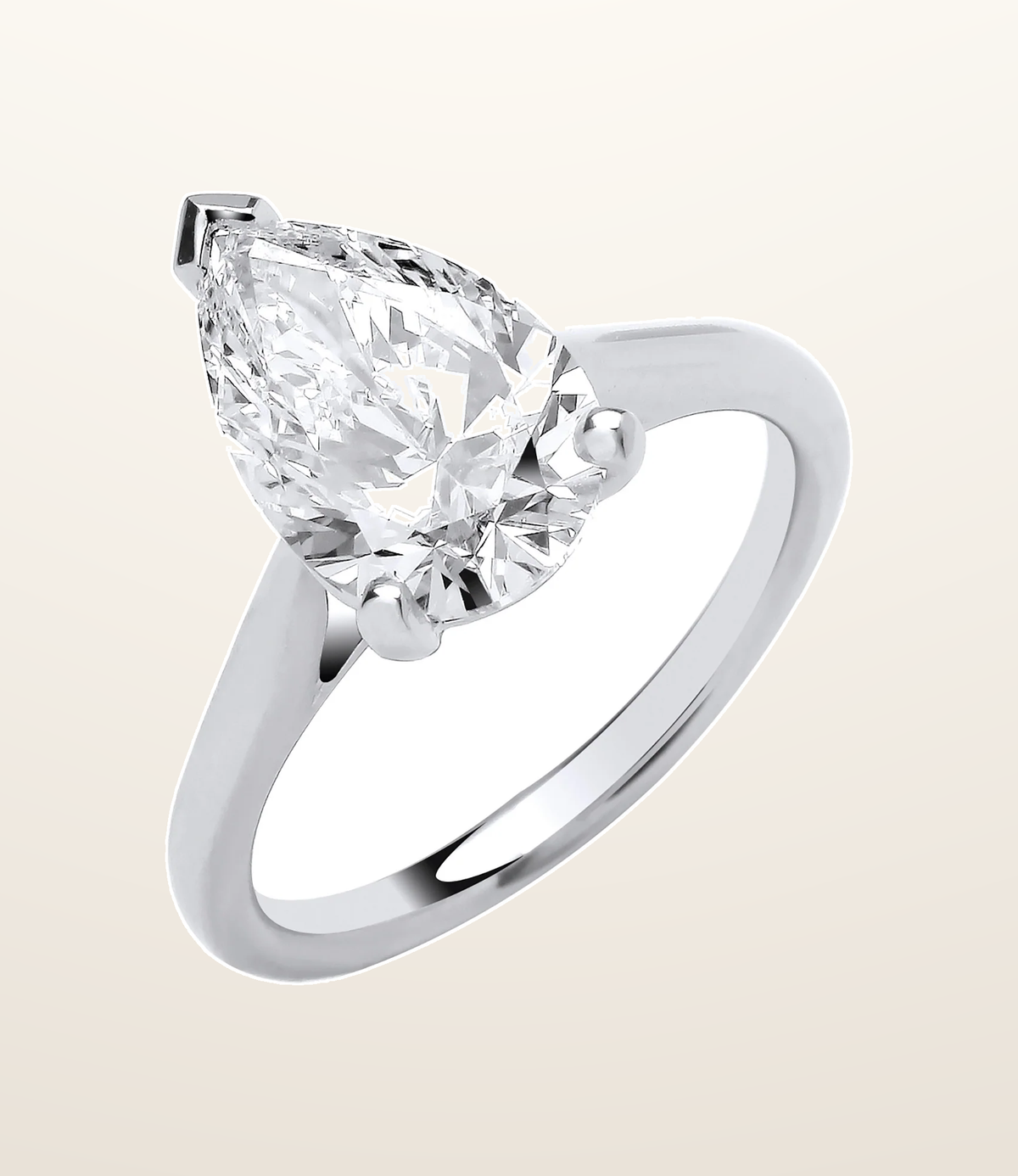 IT_ROLE:presentation_crop | 18ct White Gold 3.00ctw Pear Cut LAB GROWN Diamond Ring IGI Certified
