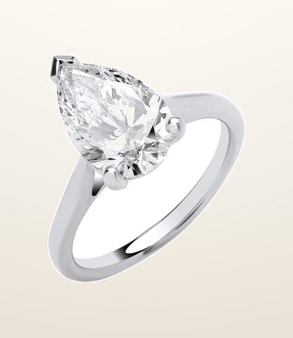 IT_ROLE:presentation_crop | 18ct White Gold 3.00ctw Pear Cut LAB GROWN Diamond Ring IGI Certified