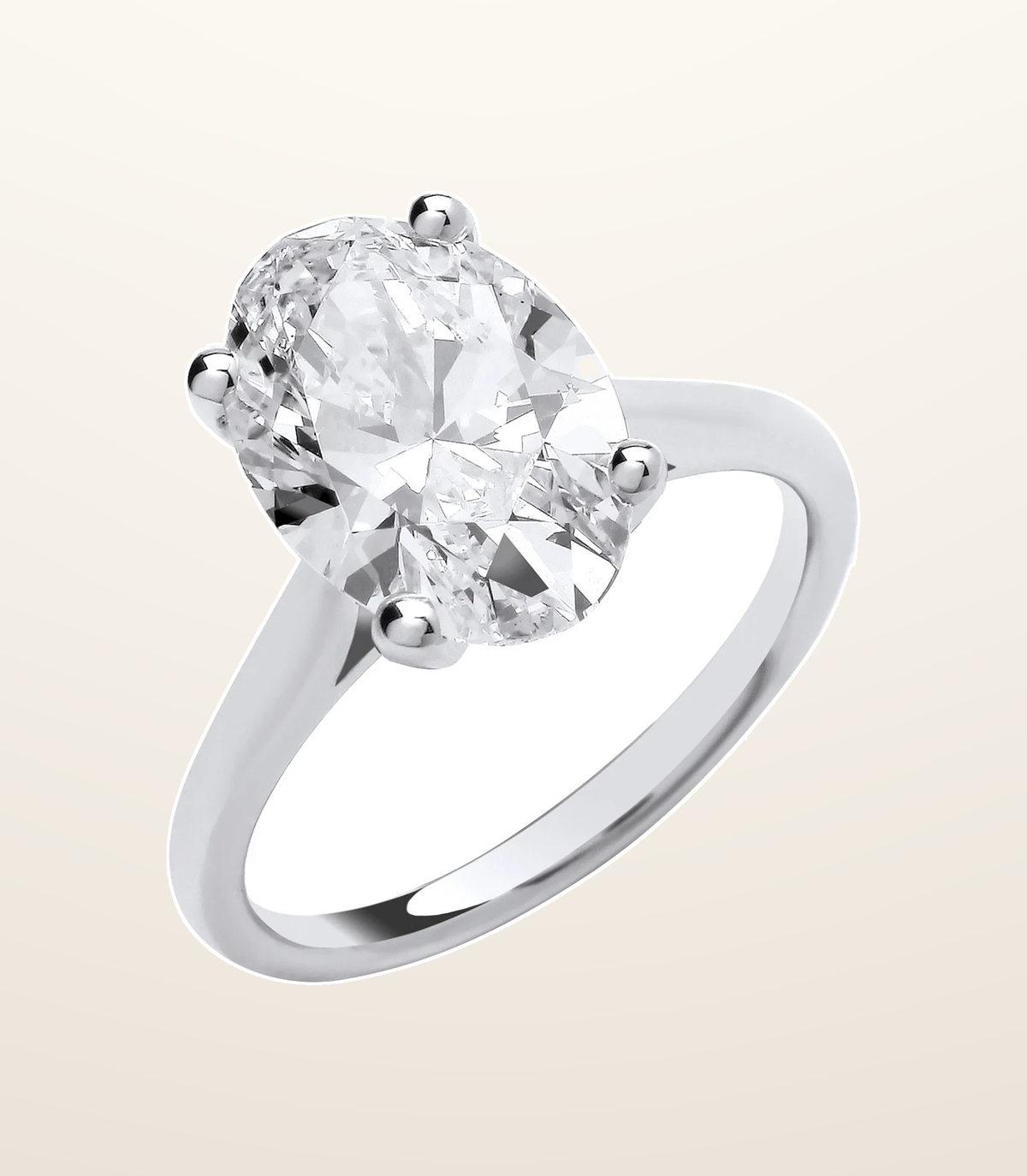 IT_ROLE:presentation_crop | 18ct White Gold 4.00ctw Oval Cut LAB GROWN Diamond Ring IGI Certified