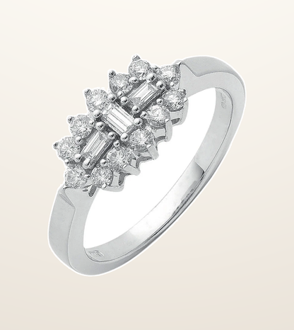 IT_ROLE:presentation_crop | 18ct White Gold D.0.50ctw Diamond Boat/Cluster Ring