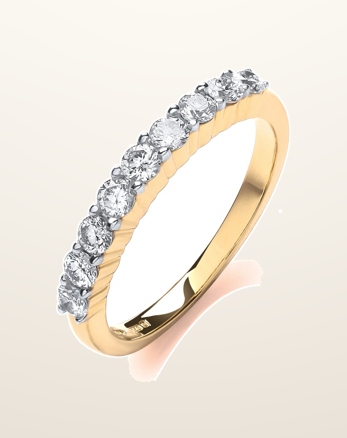 IT_ROLE:presentation_crop | 18ct Yellow Gold 0.50ctw Diamond Half Eternity Ring