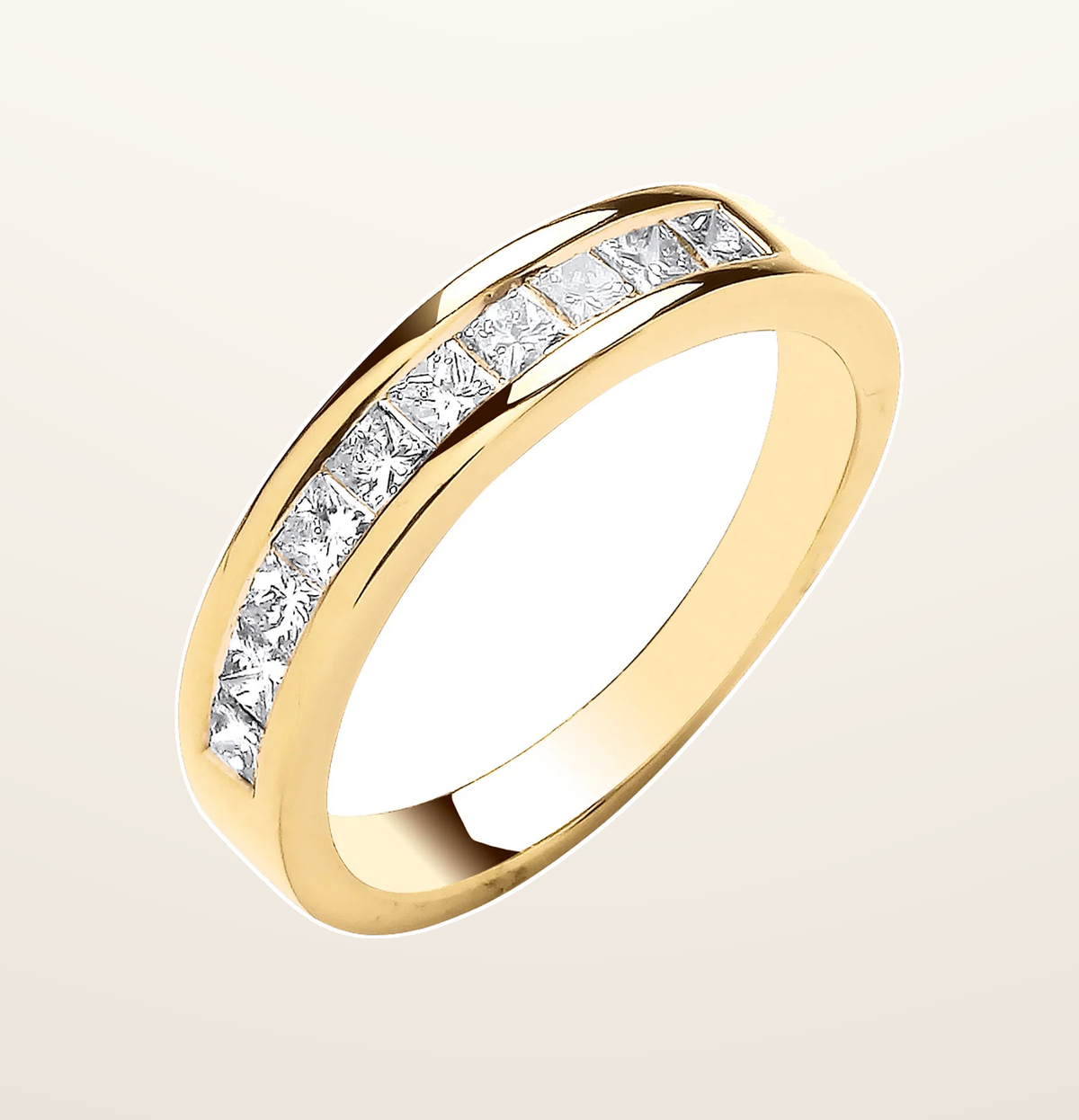 IT_ROLE:presentation_crop | 18ct Yellow Gold 0.50ctw Princess Cut Diamond Eternity Ring
