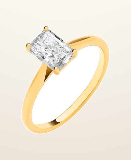 IT_ROLE:presentation_crop | 18ct Yellow Gold 1.00ctw Radiant LAB GROWN Diamond Ring IGI Certified