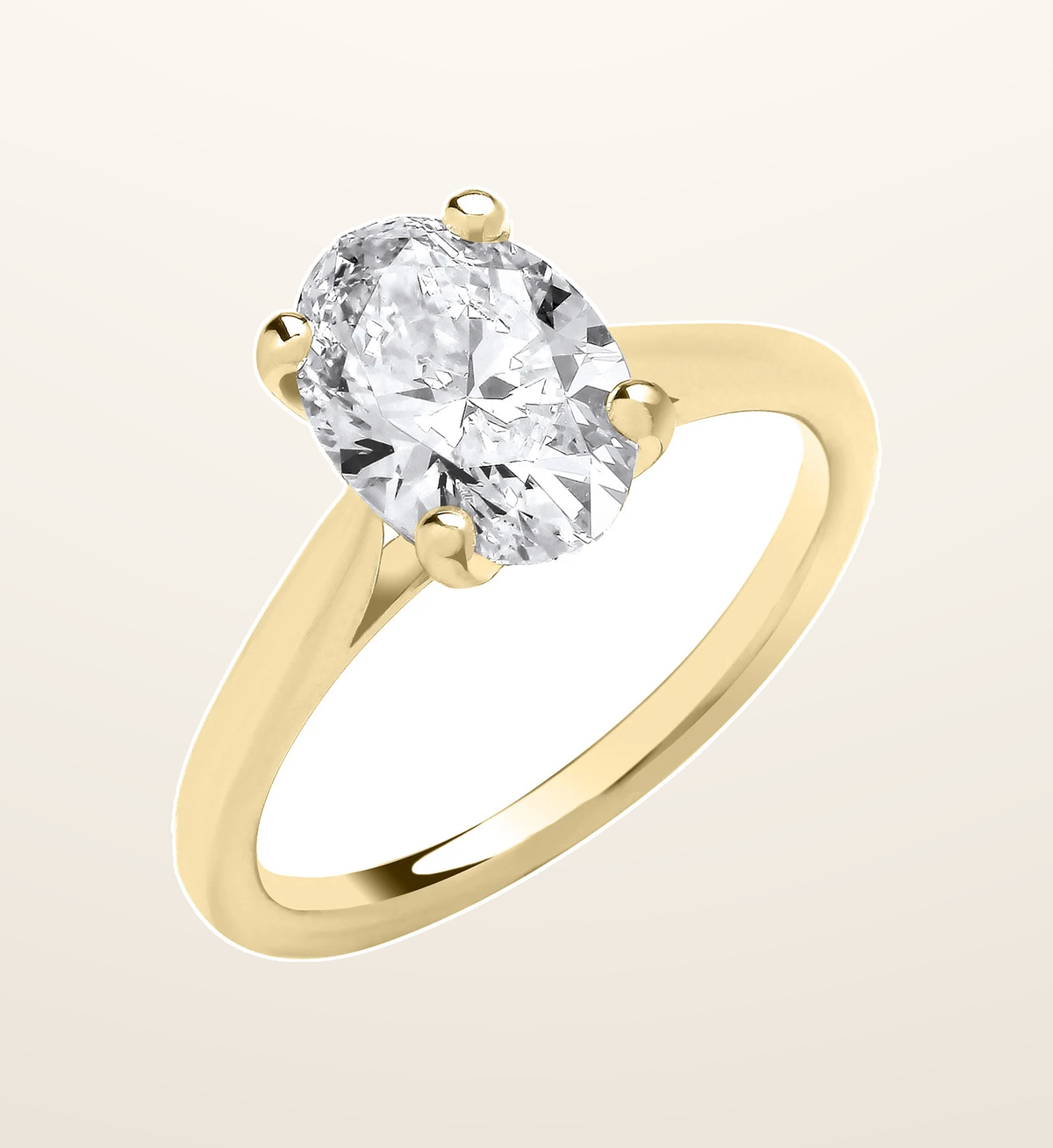 IT_ROLE:presentation_crop | 18ct Yellow Gold 2.00ctw Oval Cut LAB GROWN Diamond Ring IGI Certified