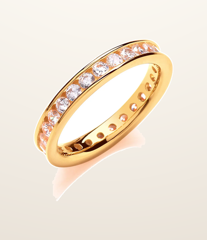 IT_ROLE:presentation_crop | 3mm Full ET Rd/Bril. Cubic Zirconia Yellow Gold Plated Silver Ring
