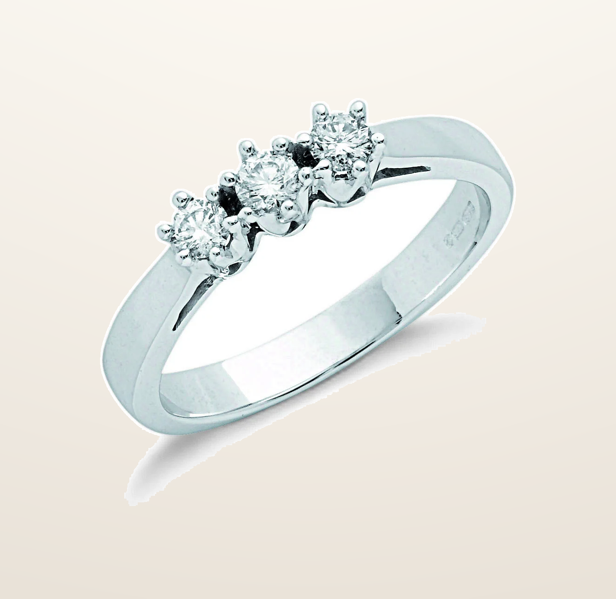 IT_ROLE:presentation_crop | 9ct White Gold 0.30ct Diamond Trilogy Ring