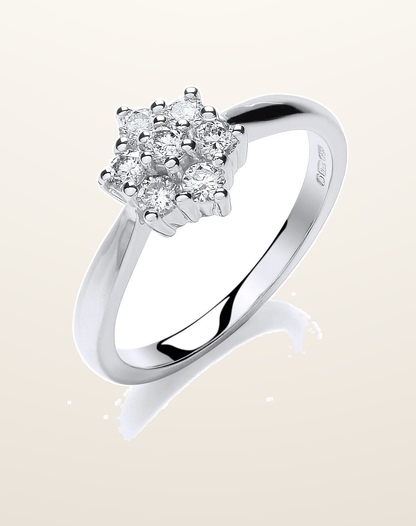 IT_ROLE:presentation_crop | 9ct White Gold 0.33ct Diamond 7St Cluster Ring