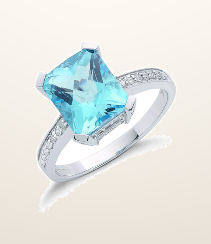 IT_ROLE:presentation_crop | 9ct White Gold 0.42ct Diamond & 4.40ct Blue Topaz Ring