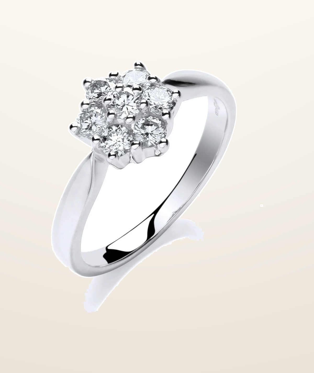 IT_ROLE:presentation_crop | 9ct White Gold 0.50ctw Diamond Flower / Cluster Ring