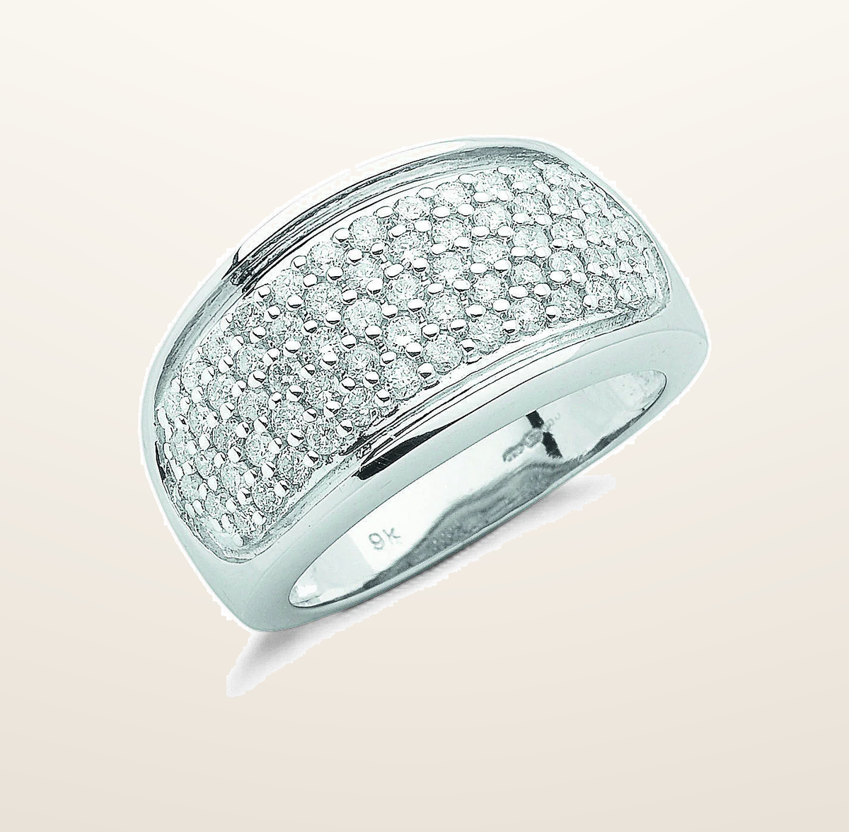 IT_ROLE:presentation_crop | 9ct White Gold 1.00ct Diamond Bombay Ring