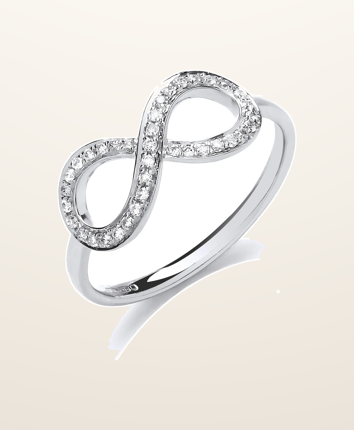 IT_ROLE:presentation_crop | 9ct White Gold 0.13ct Infinity Dress Ring