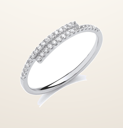IT_ROLE:presentation_crop | 9ct White Gold 0.16ct Crossover Dress Ring