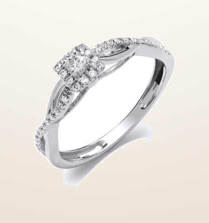 IT_ROLE:presentation_crop | 9ct White Gold 0.20ct Diamond Solltaire Style Ring