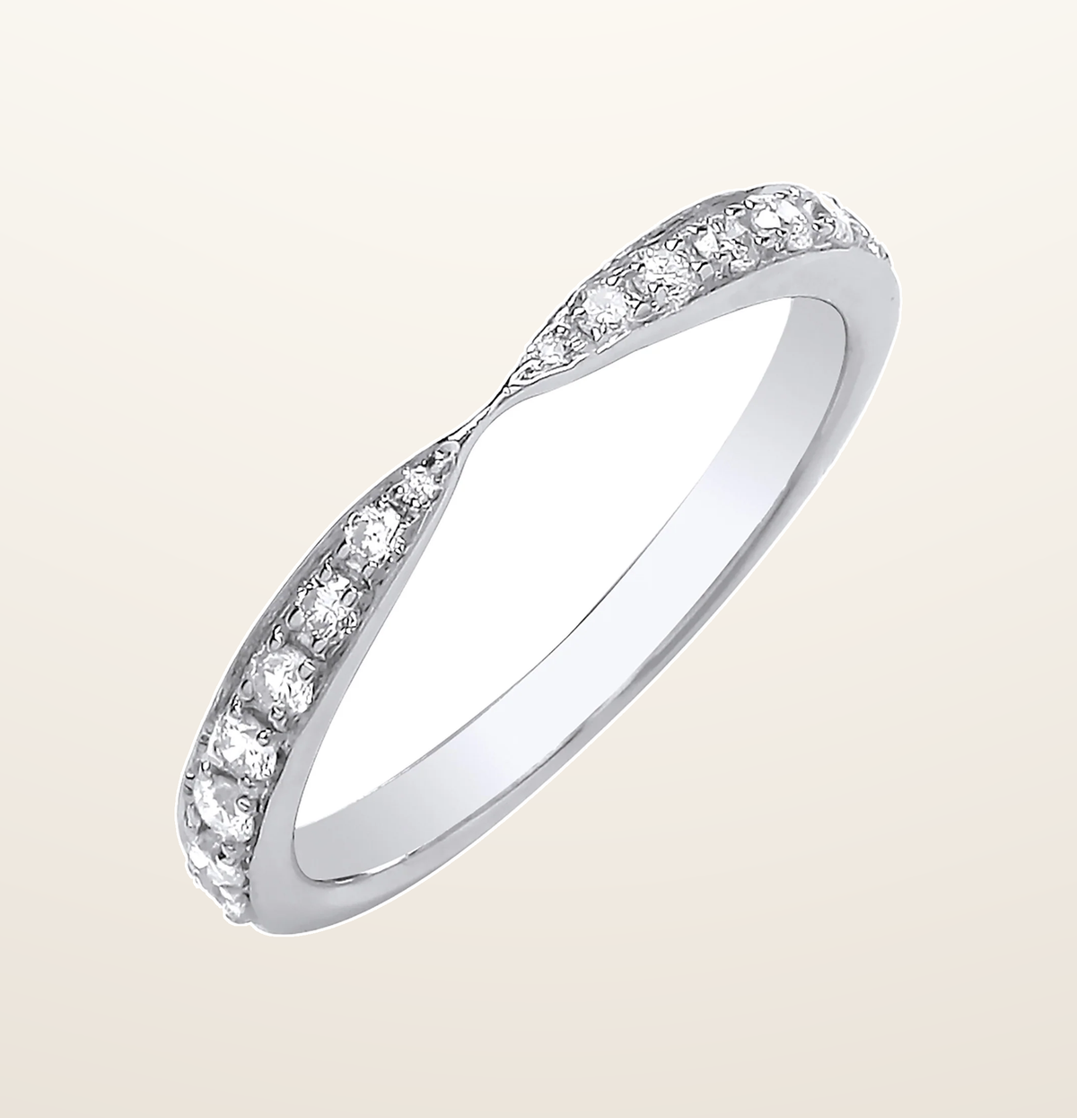 IT_ROLE:presentation_crop | 9ct White Gold 0.25ct Diamond Pinched Eternity Ring