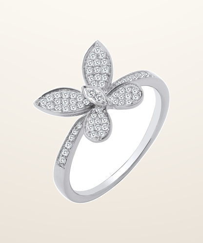 IT_ROLE:presentation_crop | 9ct White Gold 0.27ct Butterfly Ring