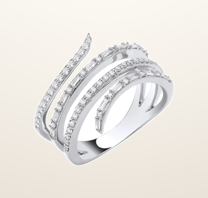 IT_ROLE:presentation_crop | 9ct White Gold 0.50ctw Snake Ring