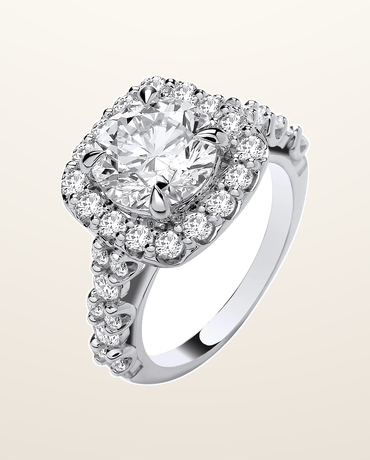 IT_ROLE:presentation_crop | 9ct White Gold 4.05ctw Brilliant Cut Halo LAB GROWN Dress Ring IGI Certified