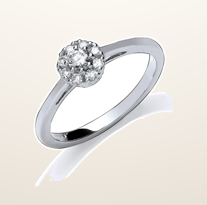 IT_ROLE:presentation_crop | 9ct White Gold Claw Set Cluster 0.20ct Diamond Ring
