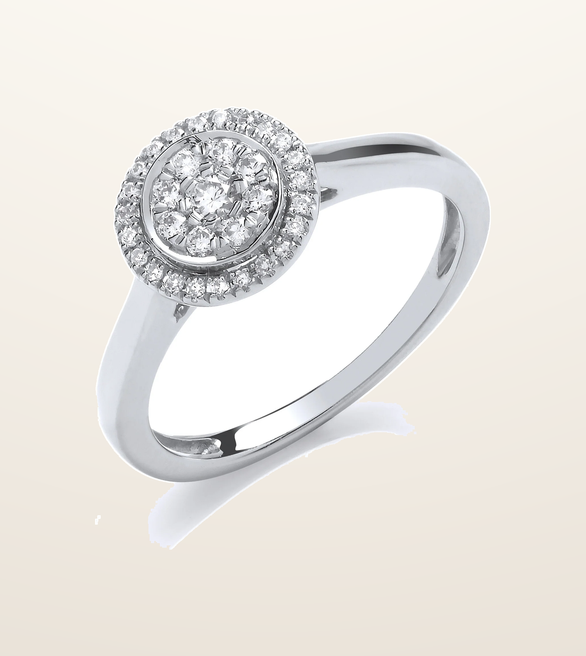 IT_ROLE:presentation_crop | 9ct White Gold Round Pave 0.25ct Diamond Ring