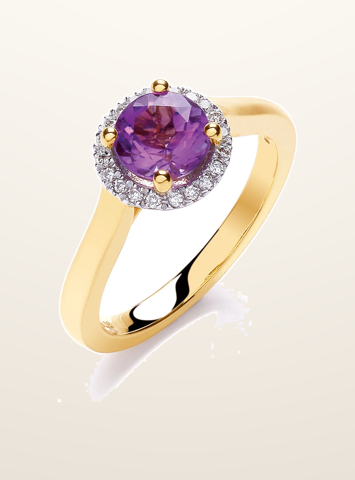 IT_ROLE:presentation_crop | 9ct Yellow Gold 0.08ct Diamond 0.75-1.00ct Amethyst Ring