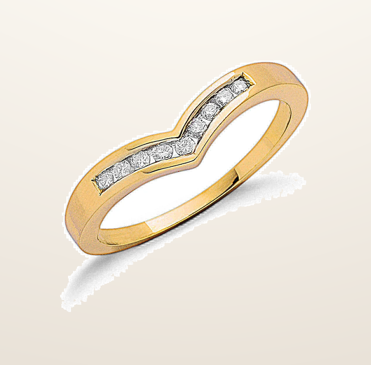 IT_ROLE:presentation_crop | 9ct Yellow Gold 0.15ct Diamond Wishbone Ring