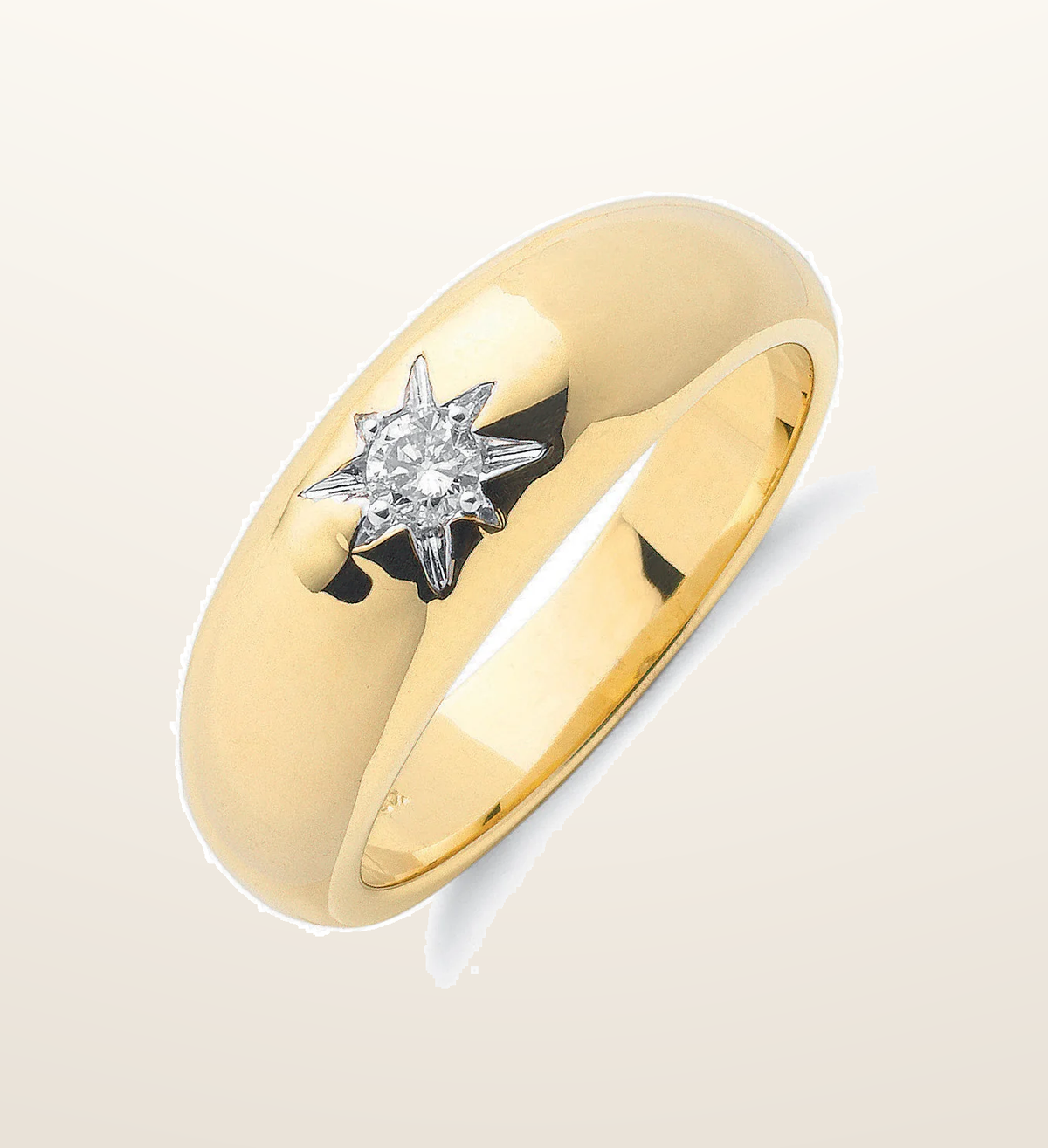 IT_ROLE:presentation_crop | 9ct Yellow Gold 0.15ct Single Stone Diamond Band