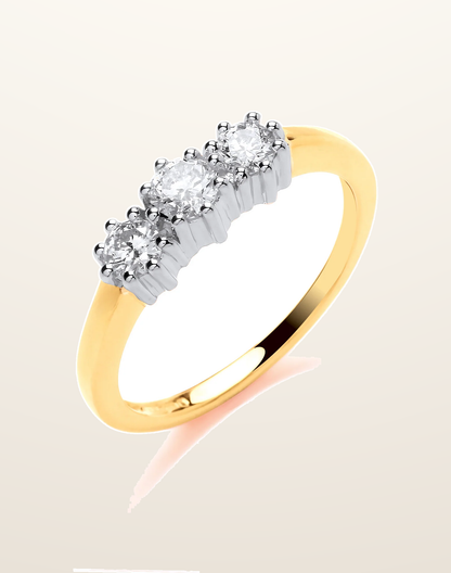 IT_ROLE:presentation_crop | 9ct Yellow Gold 0.50ct Diamond Trilogy Ring