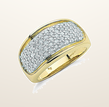 IT_ROLE:presentation_crop | 9ct Yellow Gold 1.00ctw Diamond Bombay Ring
