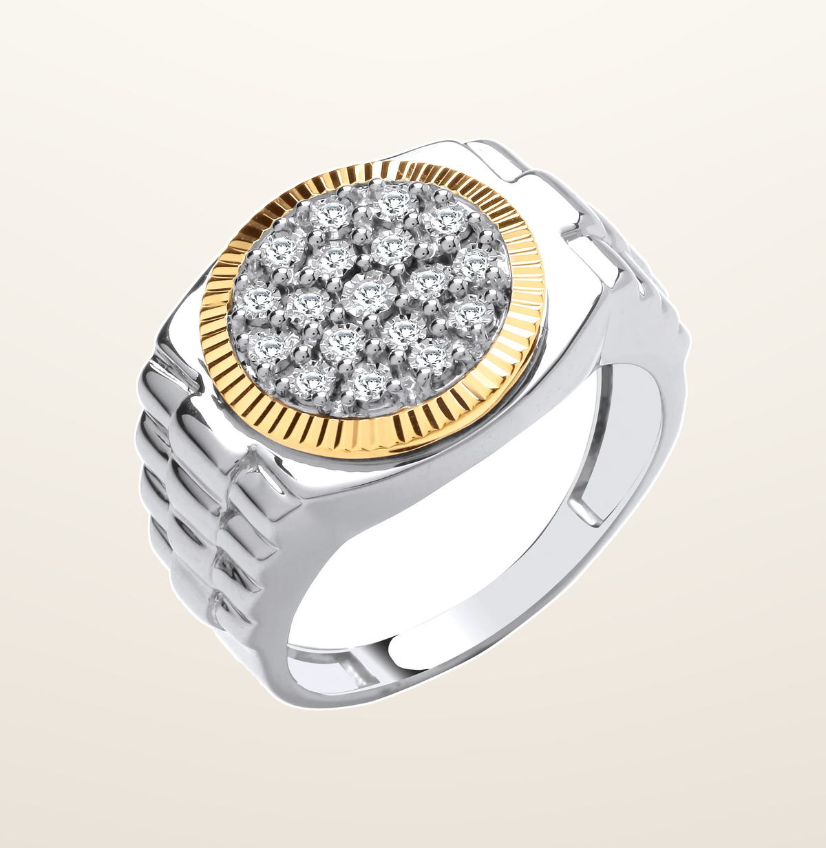 IT_ROLE:presentation_crop | 9ct Yellow/White Gold 0.20ctw Two Colour Diamond Ring