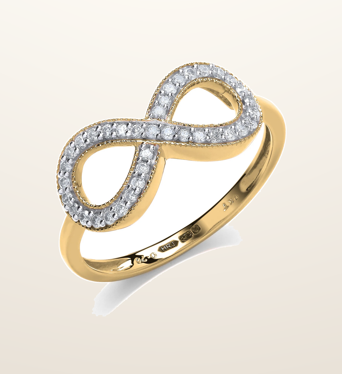 IT_ROLE:presentation_crop | 9ct Yellow Gold 0.20ct Diamond Infinity Dress Style Ring