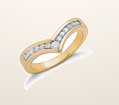 IT_ROLE:presentation_crop | 9ct Yellow Gold 0.25ct Diamond Wishbone Ring