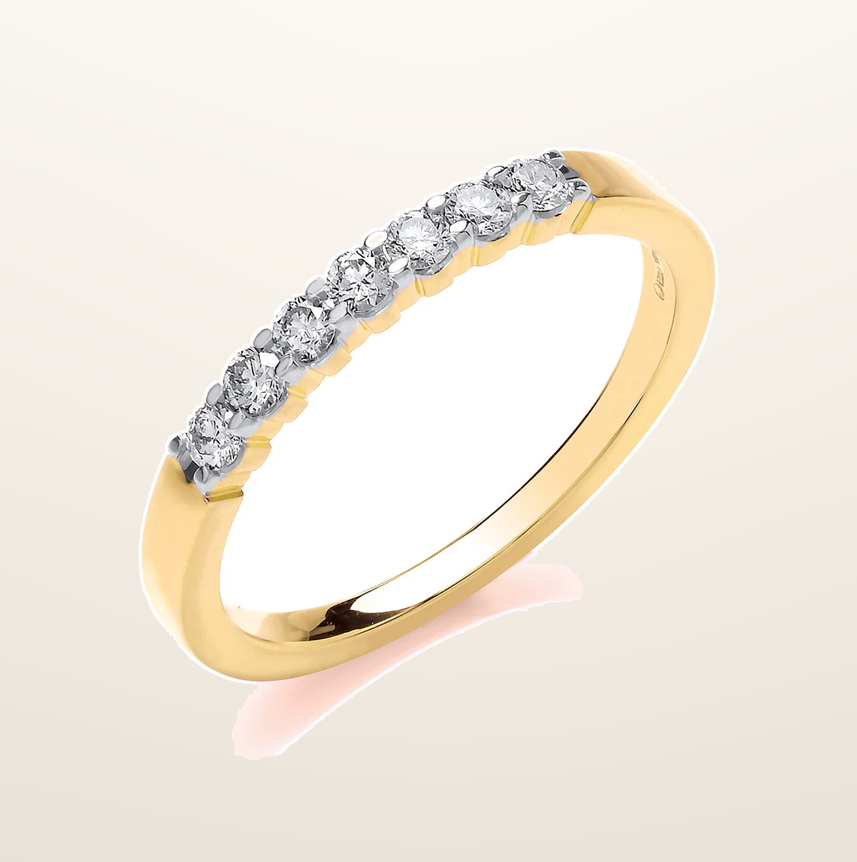 IT_ROLE:presentation_crop | 9ct Yellow Gold D.025ct Diamond Half ET Ring