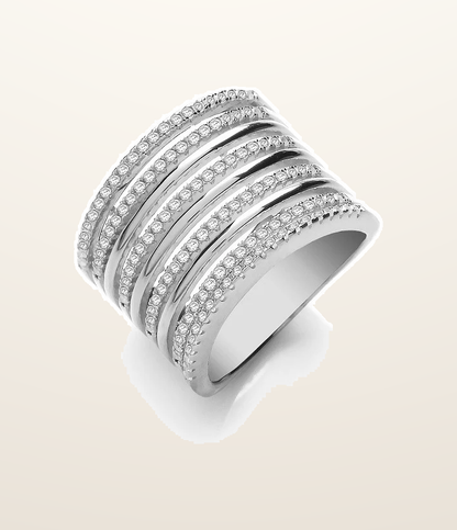 IT_ROLE:presentation_crop | Micro Pave 9 Rows, Silver Ladies Ring