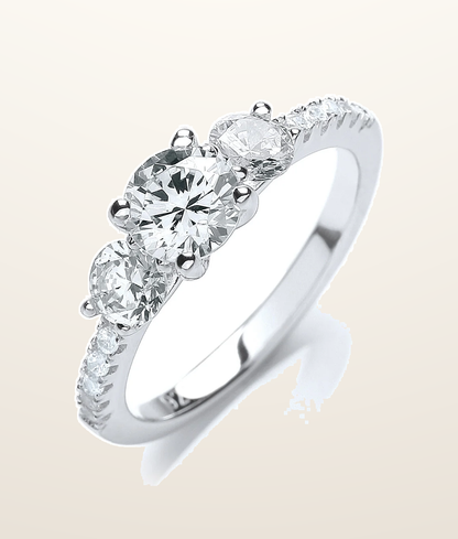 IT_ROLE:presentation_crop | Micro Pave' Trilogy Ring & Cubic Zirconia on Shoulder