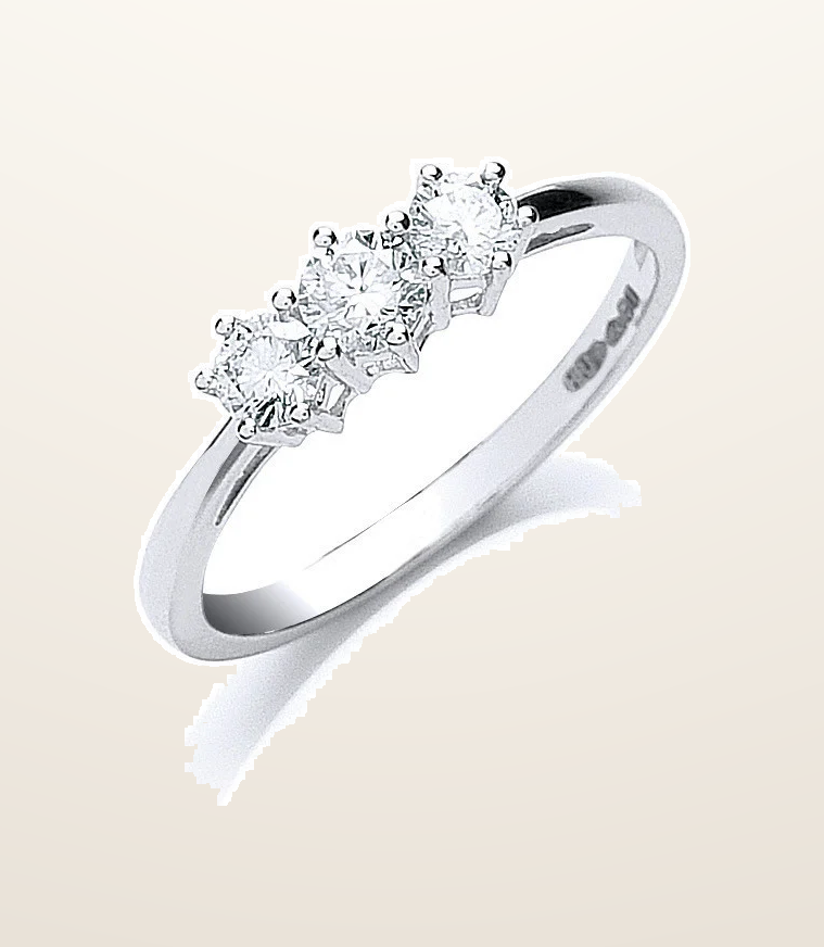 IT_ROLE:presentation_crop | Platinum 0.50ct G/H-VS Brilliant Cut Diamond Trilogy Ring
