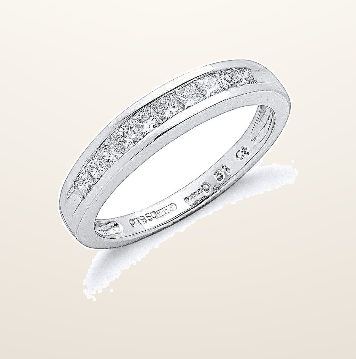IT_ROLE:presentation_crop | Platinum 0.50ct G/H-Vs Princess Cut Eternity Diamond Ring