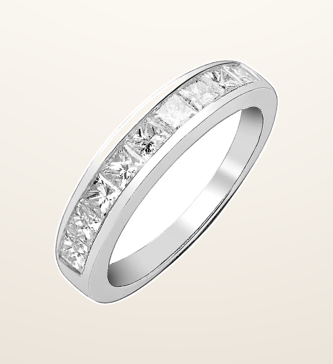 IT_ROLE:presentation_crop | Platinum 1.00ct G/H-Vs Princess Cut Eternity Diamond Ring