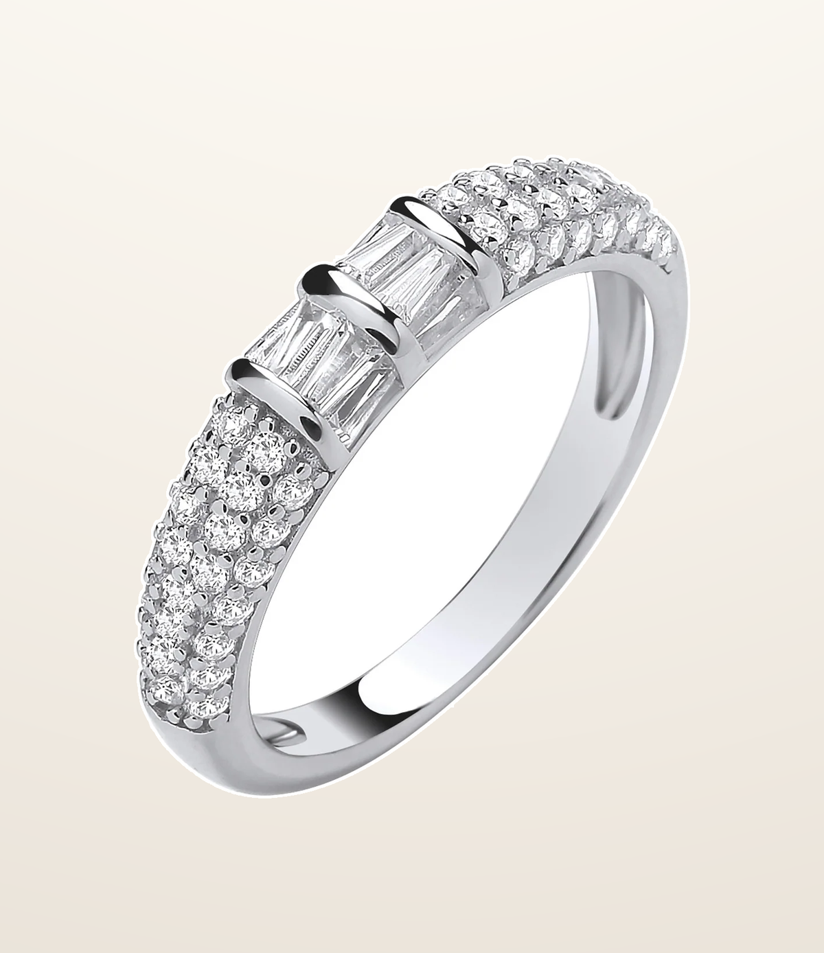 IT_ROLE:presentation_crop | Silver Baguettes & Round Cubic Zirconias Half ET Band