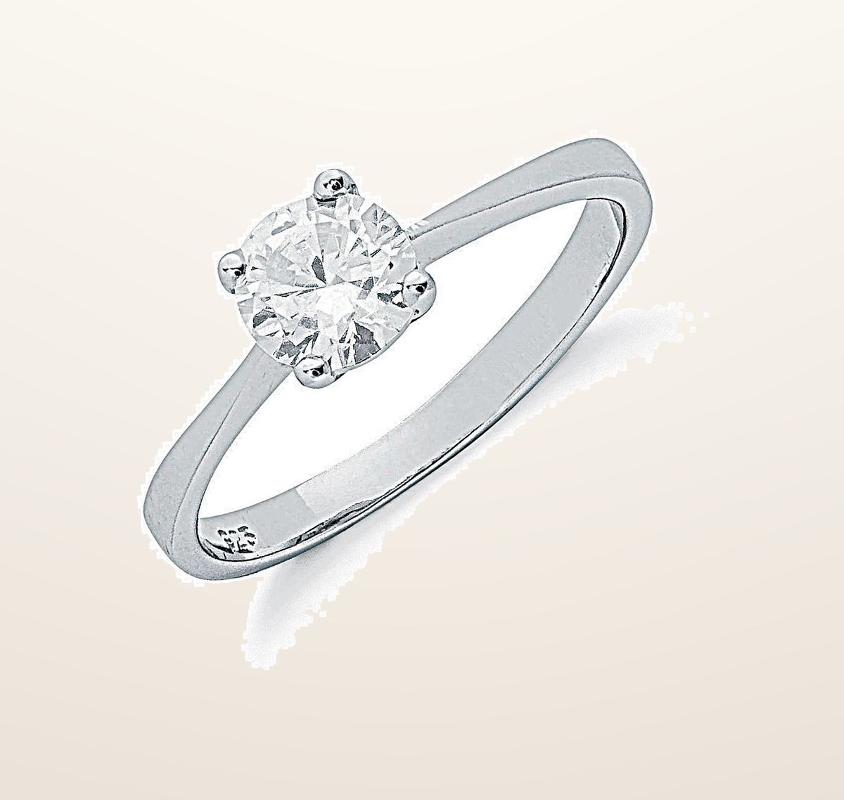 IT_ROLE:presentation_crop | Silver Claw Set Cubic Zirconia Solitaire Ring