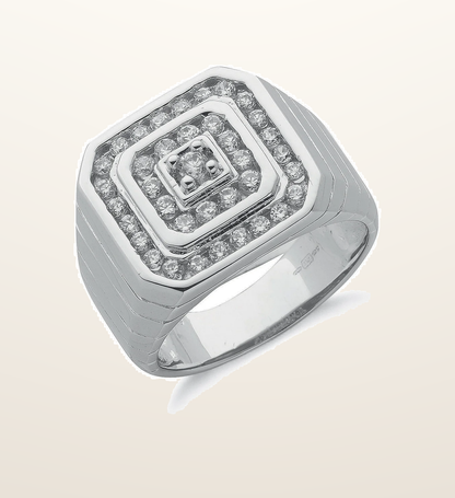 IT_ROLE:presentation_crop | Silver Gents Cubic Zirconia Ring