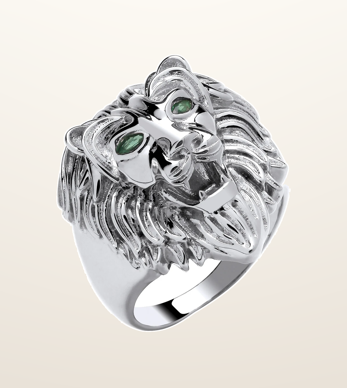 IT_ROLE:presentation_crop | Silver Lion Head Gents Ring