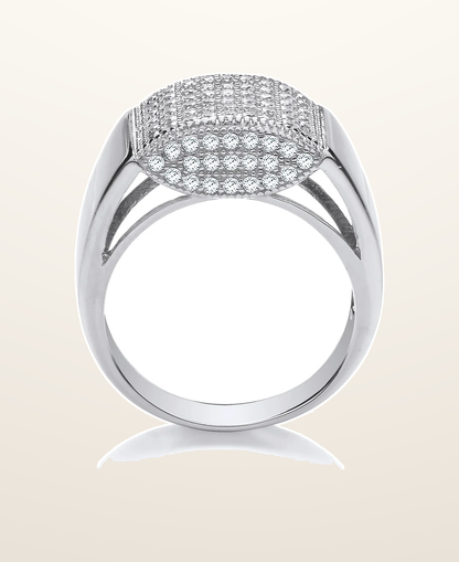 IT_ROLE:presentation_crop | Silver Micro-Pave Cubic Zirconia Gents Ring