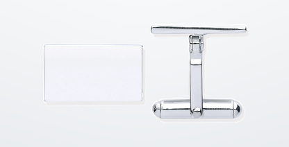 IT_ROLE:presentation_crop | Silver Plain Rectangle Cufflinks