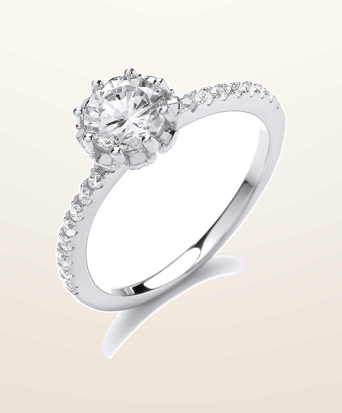 IT_ROLE:presentation_crop | Silver Solitare Cubic Zirconia Ring