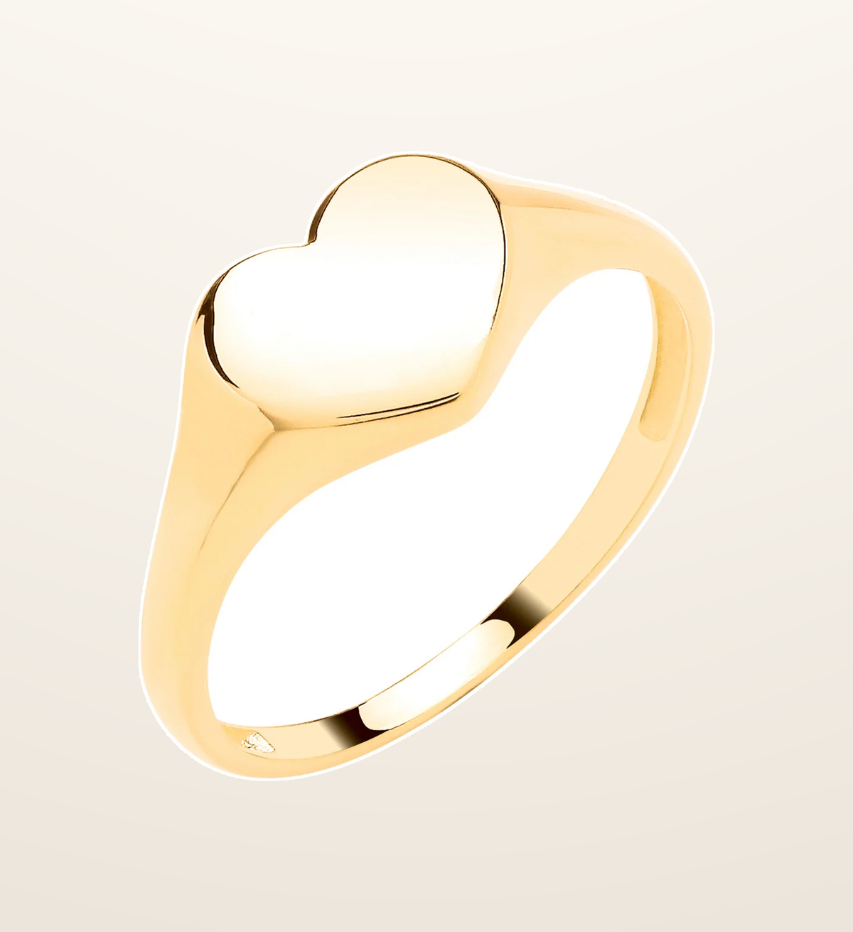 IT_ROLE:presentation_crop | Yellow Gold Heart Signet Baby/Child Ring