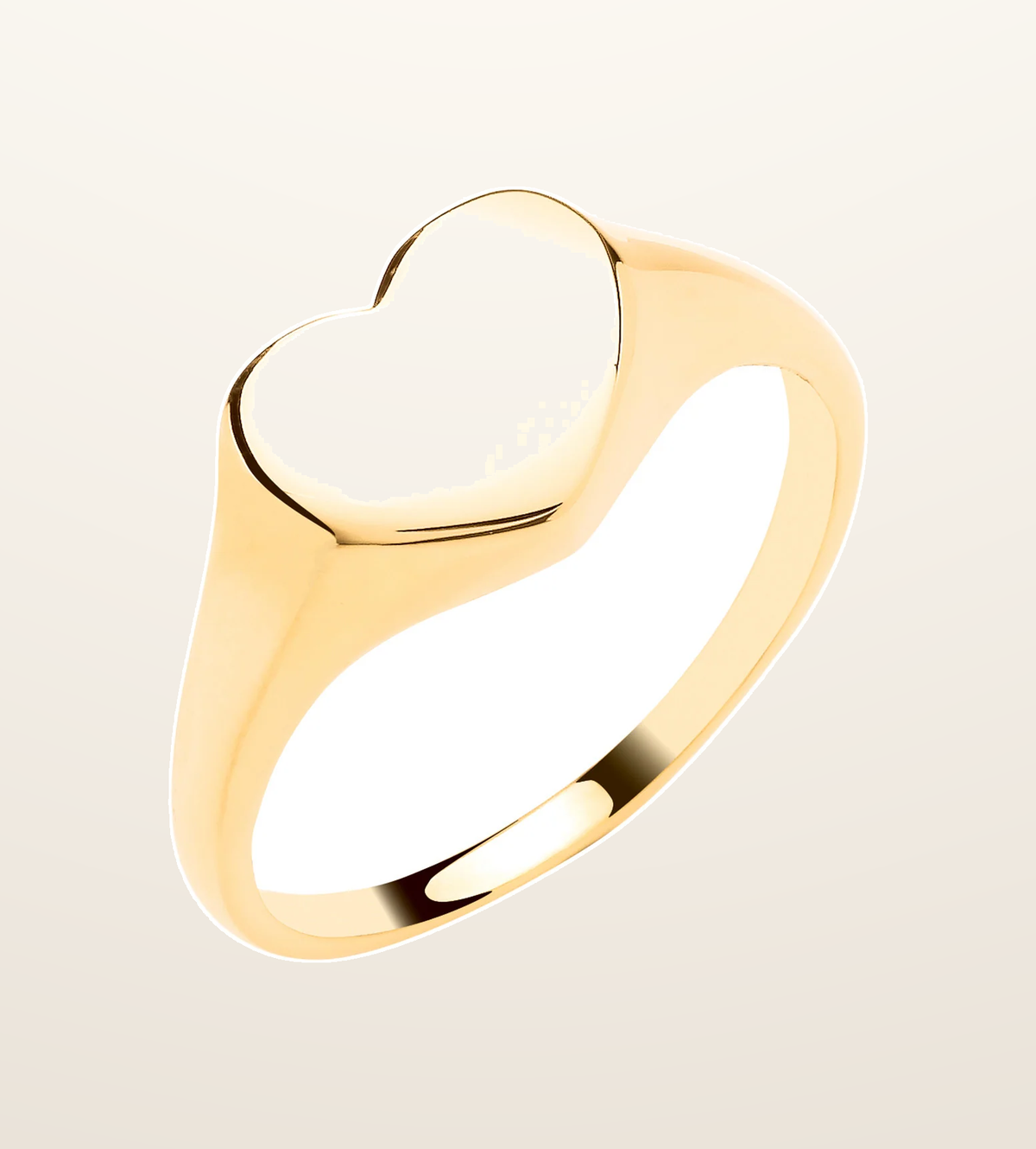IT_ROLE:presentation_crop | Yellow Gold Heart Signet Ring