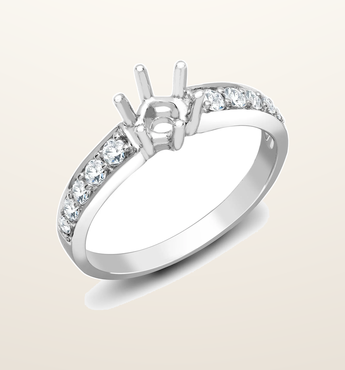 IT_ROLE:presentation_crop | 18ct White Gold 25pts Natural Diamond Ring. Fits 50pt