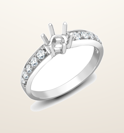 IT_ROLE:presentation_crop | 18ct White Gold 25pts Natural Diamond Ring. Fits 50pt
